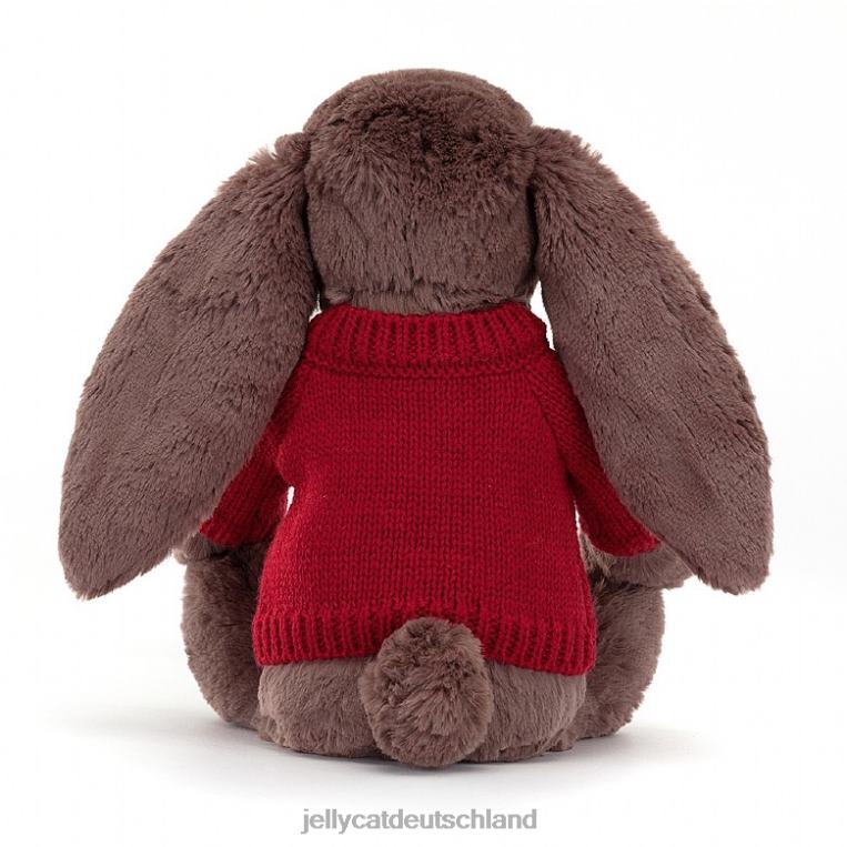 Jellycat schüchternes Fudge-Häschen mit personalisiertem roten Pullover aus Schokolade Spielzeug Z8424511