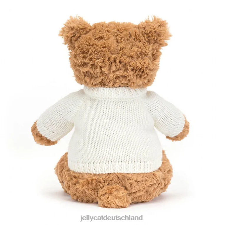 Jellycat Bartholomäusbär mit personalisiertem cremefarbenen Pullover braun Spielzeug Z842489