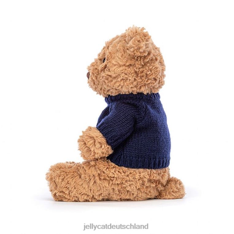 Jellycat Bartholomäusbär mit personalisiertem marineblauem Pullover braun Spielzeug Z8424104