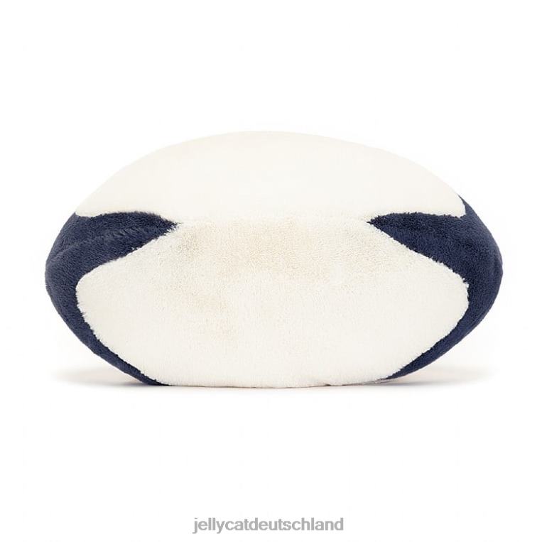 Jellycat Amüsanter Sport-Rugbyball in Blau und Creme Spielzeug Z8424148