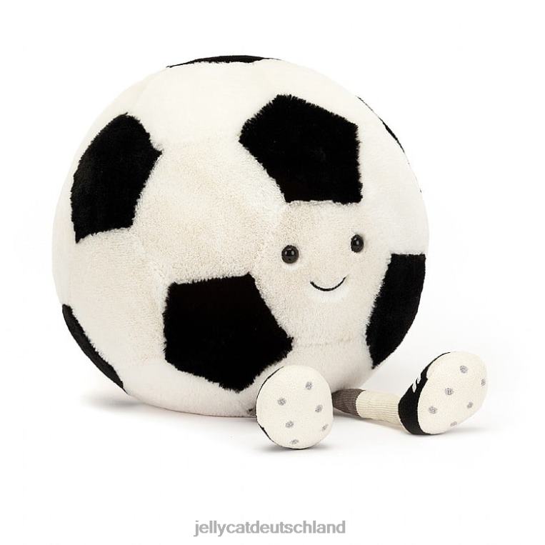 Jellycat Lustiger Sportfußball in Schwarz und Creme Spielzeug Z842497